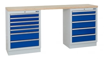 picture of BiGDUG 2041mm Wide Workbench - 7 Drawer Cabinet - 5 Drawer Cabinet - Multiplex - [BDU-TGC504GBM] - (LP)
