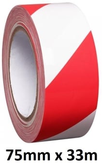 picture of PROline Tape 75mm Wide x 33m Long - Red/White - [MV-261.15.954]