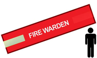 picture of Red - Mens Pre Printed Arm band - Fire Warden - 10cm x 55cm - Single - [IH-ARMBAND-R-FW-W]