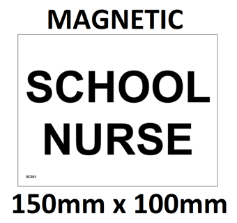 picture of SC031 School Nurse Sign Magnetic - Vehicle Grade 150mm x 100mm - [PWD-SC031-B150] - (LP)