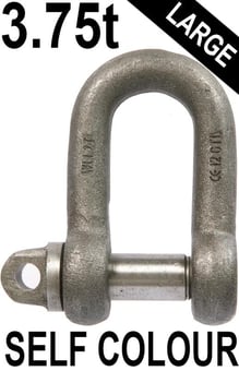 picture of 3.75t WLL Self Colour Large Dee Shackle c/w Type A Screw Collar Pin - 1" X 1.1/8" - [GT-HTLDSC3.75]