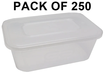 picture of Superior Plastic 1000cc Rectangular Containers & Lids - Clear - Pack of 250 - [GCSL-PH-20053060]