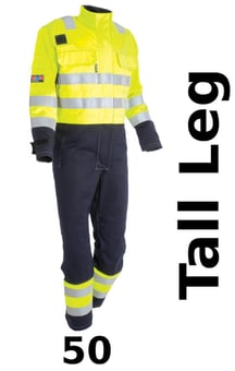 picture of ProGarm 6444 FR AS HV Navy/Yellow Coverall Tall Leg - [PG-6444-T2L-50]