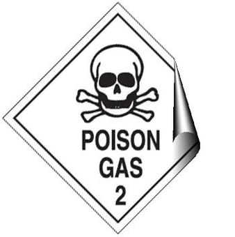 picture of Hazchem & Transport Labels - Poison Gas - 100 X 100Hmm - Self Adhesive Vinyl - [AS-DA35-SAV]
