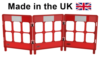 picture of JSP - Red 3 Gated Workgate System - Red Panels with Reflective Top - JS-KBB023-000-600