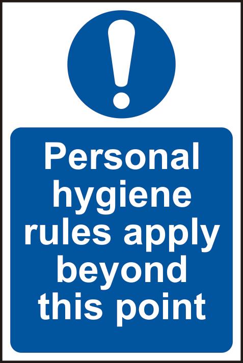 picture of Spectrum Personal hygiene rules apply beyond this point – SAV 200 x 300mm - SCXO-CI-11488