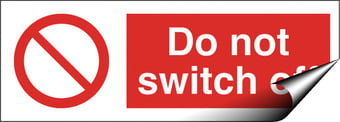 Picture of Socket Labels - Do Not Switch Off (Pack of 10) - 50 x 18Hmm - Self Adhesive Vinyl [AS-SL1-SAV]