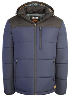 picture of JCB Workwear Unisex Padded Jacket - Navy/Black - BE-JCB006NBL