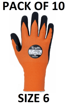 picture of TraffiGlove LXT Technology High Performing 15gg Gloves - Size 6 - Pack of 10 - TS-TG3240-06X10 - (AMZPK2)