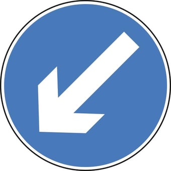 Picture of Spectrum Keep Left Arrow - Classic Roll Up Traffic Sign 600mm - [SCXO-CI-14131]