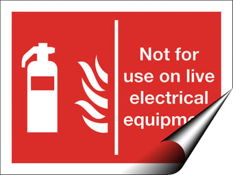 picture of Not for Use on Live Electrical Equipment Sign - 200 X 150Hmm - Self Adhesive Vinyl - [AS-FI46-SAV]