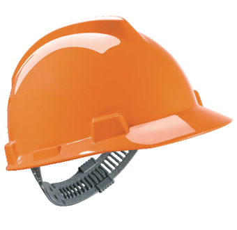 Picture of MSA V-Gard Orange Hard Hat Cap Style - Unvented - Staz-On Suspension - [MS-GV161-0000000-000]