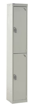 picture of QMP Express Locker - 2 Compartments - Light Grey Doors - 1800H x 300W x 450D mm - [QM-LQ1830452LXX]