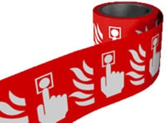 Picture of Fire Labels On a Roll - Fire Alarm Call Point - Self Adhesive Vinyl - 100 x 100Hmm - [AS-FDR9]