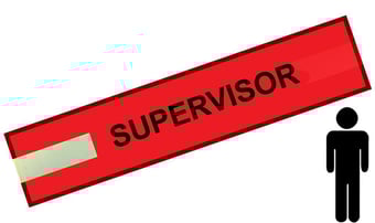 picture of Red - Mens Pre Printed Arm band - Supervisor - 10cm x 55cm - Single - [IH-ARMBAND-R-SV-B]