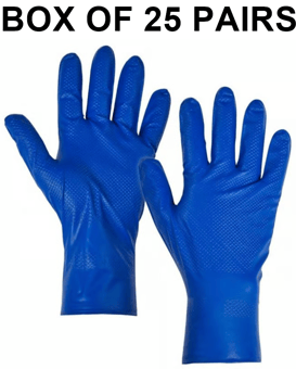 picture of Supertouch PG-900 Blue Fish Scale Nitrile Disposable Gloves - Box of 25 Pairs - ST-12711 - (DISC-R)