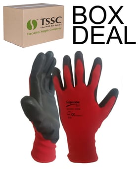 picture of PU Coated Red Safety Gloves - Box Deal 120 Pairs - [IH-HT100RB]