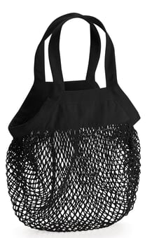 picture of Westford Mill Organic Cotton Mini Mesh Grocery Bag - Black - [BT-W151-BLK]