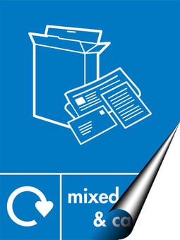 Picture of Recycling Signs - Mixed Paper & Card - 300 X 400Hmm - Self Adhesive Vinyl - [AS-WR23-SAV]