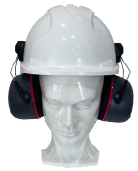 picture of Jsp Evo3 White vented Hard Hat With Sonis 3 Helmet Mounted Ear Defenders - [IH-EVO3WSONIS3]
