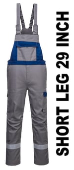 picture of Portwest Bizflame Ultra Two Tone Grey/Royal Blue Bib and Brace - Short Leg - PW-FR07GRS