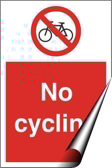 picture of No Cycling Sign - 200 x 300Hmm - Self Adhesive Vinyl - [AS-PR105-SAV]