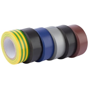 Picture of Mixed Colours Insulation Tape to BSEN60454/Type2 - 6 x 10M x 19mm - [DO-90086]