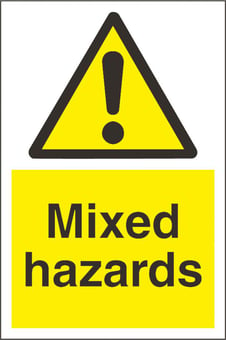 picture of Mixed Hazards Sign - 200 x 300Hmm - Rigid Plastic - [AS-WA143-RP]