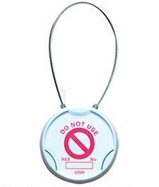 Picture of Scafftag Wire Strop Unitag Holders - Box of 20 Holders with Plastic Coated Wire Strop Attachments in a Choice of Lengths & 1 Permanent Marker Pen - SC-UNH-PC