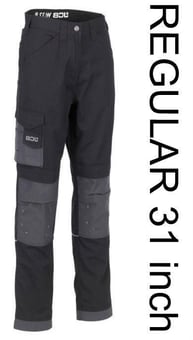 picture of JCB - Trade Rip Stop Black/Grey Trouser - Regular Leg 31" - 200gsm - PS-D+II