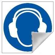 picture of Ear Protection Logo Sign - 100 x 100Hmm - Self Adhesive Vinyl - [AS-MA89-SAV]