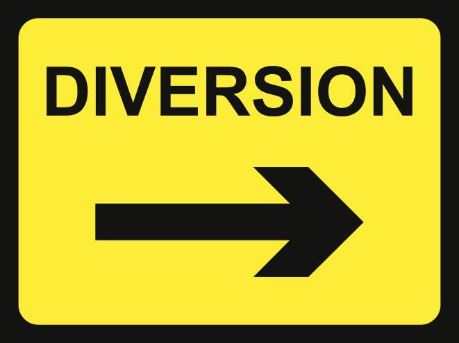 picture of Spectrum 600 x 450mm Temporary Sign – Diversion - Arrow Right – [SCXO-CI-13187-1]