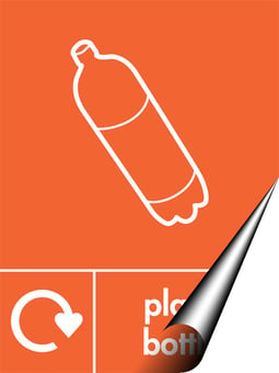 Picture of Recycling Signs - Plastic Bottles - 300 X 400Hmm - Self Adhesive Vinyl - [AS-WR14-SAV]