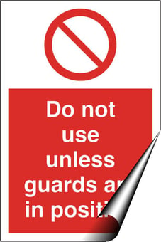 Picture of Do Not Use Unless Guards Sign - 200 x 300Hmm - Self Adhesive Vinyl - [AS-PR91-SAV]