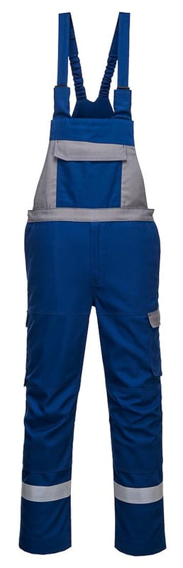 picture of Portwest Bizflame Ultra Two Tone Bib and Brace - Royal Blue/Grey - Regular Leg - Conforms to EN11612 EN11611 EN 1149-5 IEC 61482 and EN 13034 - PW-FR07RBR