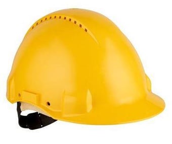 picture of 3M - G3000 Yellow Safety Helmet - Pinlock - Ventilated - Leather Sweatband - [3M-G3000DUV-GU]