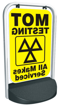picture of Swinger Pavement Forecourt Sign - MOT All Makes Serviced - 500 x 750mm - [PSO-PSS7750-13-2]