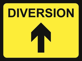 picture of Spectrum 600 x 450mm Temporary Sign & Frame – Diversion - Arrow Up – [SCXO-CI-13185]