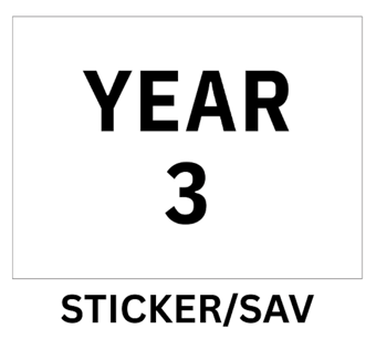 picture of Year 3 Wall Door Plaque Area Sign Sticker/Sav - IH-YEAR03-SAV - (LP)