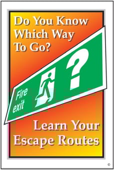 Picture of Learn Your Escape Routes Poster - 525 x 775Hmm - Encapsulated Paper - [AS-POS15]