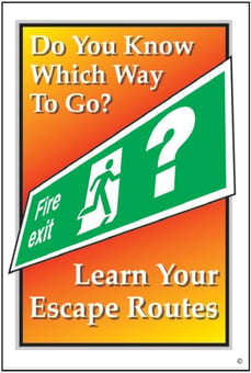 picture of Learn Your Escape Routes Poster - 525 x 775Hmm - Encapsulated Paper - [AS-POS15]