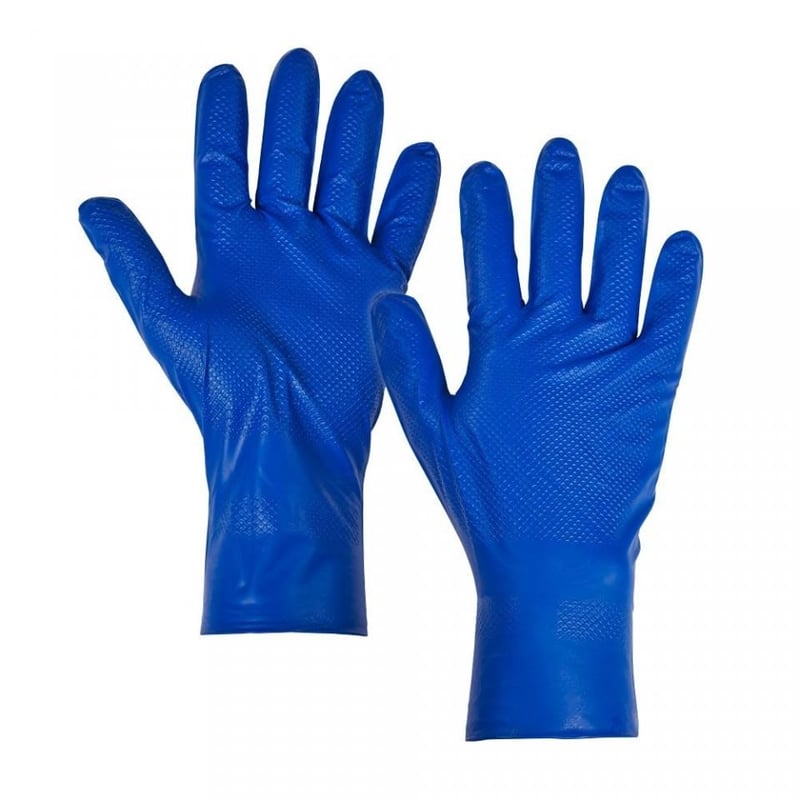 picture of Supertouch PG-900 Blue Fish Scale Nitrile Disposable Gloves - Box of 25 Pairs - ST-12711