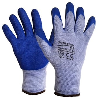 picture of Supreme TTF Grey/Blue Latex Coated Gloves - HT-HQLTX-G