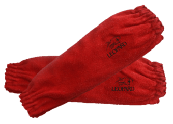 picture of Leopard Red Leather Welders Sleeves - [MH-RS1050E18]