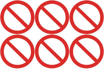 picture of Safety Labels - Do Not Enter Symbol (24 pack) 6 to Sheet - 75mm dia - Self Adhesive Vinyl - [IH-SL01-SAV]