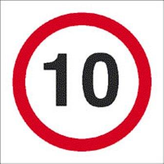 picture of Non Reflective Traffic Signs - 10 mph - 300 x 300Hmm - Rigid Plastic [AS-GE48-RP]