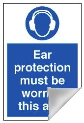 picture of Ear Protection Sign LARGE - 400 x 600Hmm - Self Adhesive Vinyl - [AS-MA88-SAV] 