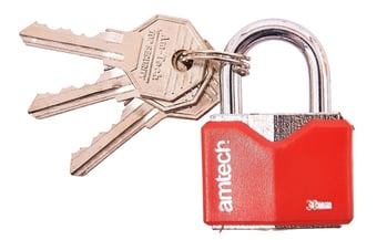 picture of Amtech 30mm Rhombic Chrome Plated Iron Padlock - [DK-T0703]