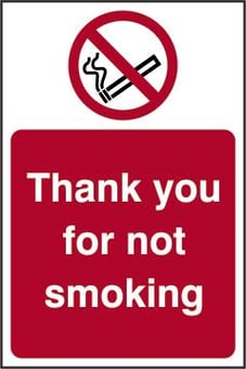picture of Spectrum Thank You For Not Smoking – RPVC 200 x 300mm - SCXO-CI-11815