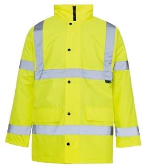 picture of Supertouch Yellow Hi-Vis Traffic Parka Jacket with Heavy Duty Lining - ST-35421